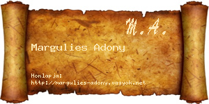 Margulies Adony névjegykártya